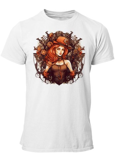 Camiseta Hombre Steampunk Girl - Industrial Vintage