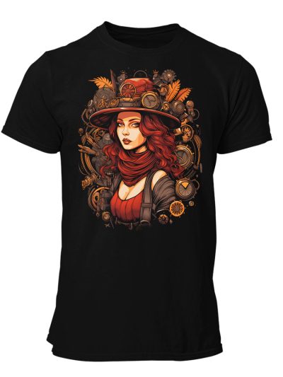 Camiseta Hombre Steampunk Girl - Industrial Vintage