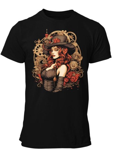 Camiseta Hombre Steampunk Girl - Industrial Vintage