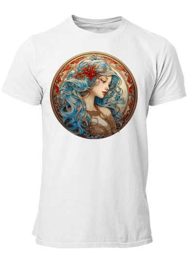Camiseta Hombre Victorian Girl - Blue hair art