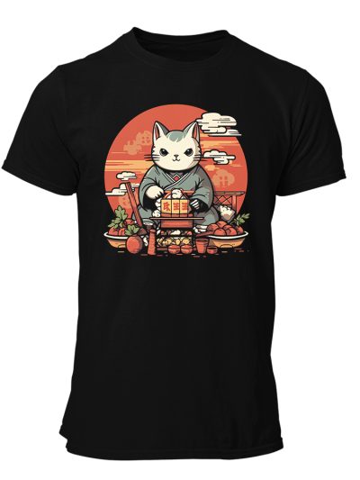 Camiseta Hombre Samurai Cat - Sushi cooker
