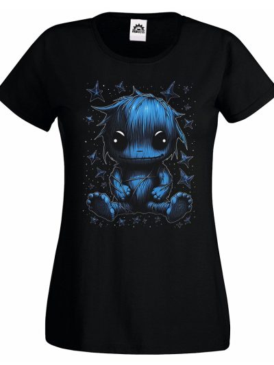 Camiseta Mujer Doll - Creepy cute blue art