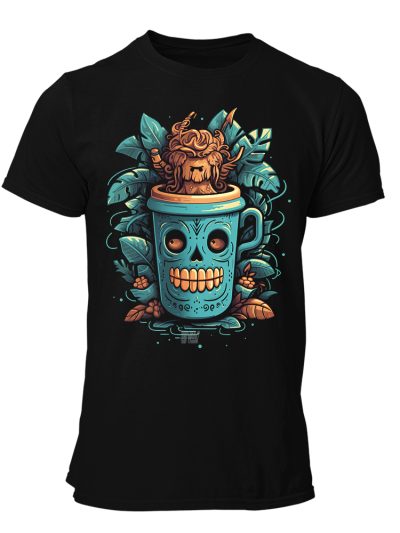 Camiseta Hombre Tiki - Coffee cute art