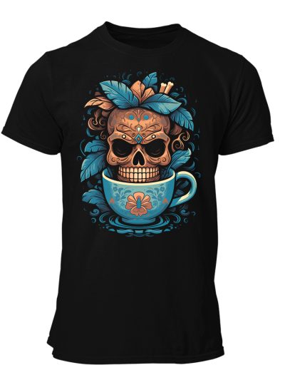 Camiseta Hombre Tiki - Skull cup art