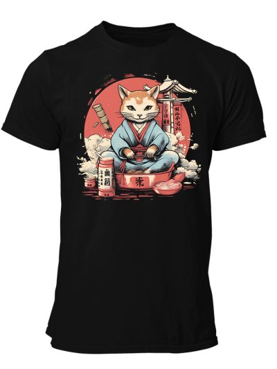Camiseta Hombre Samurai Cat - Pagoda art