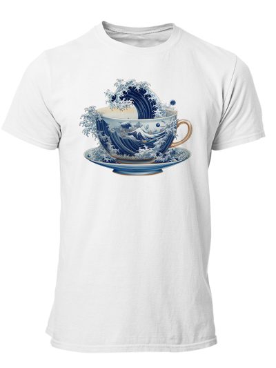 Camiseta Hombre Tea - Great wave chaos art