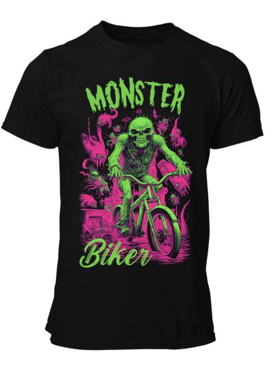 Camiseta Hombre Biker - Monster neon art