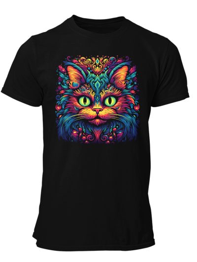 Camiseta Hombre Cat - Fire colors art