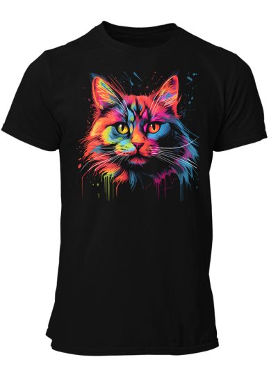 Camiseta Hombre Cat - Ink spots art