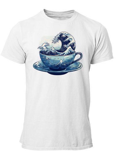 Camiseta Hombre Tea - Great wave art