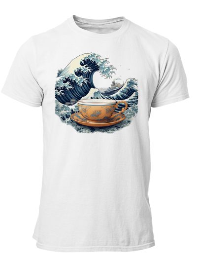 Camiseta Hombre Tea - Great wave boat art