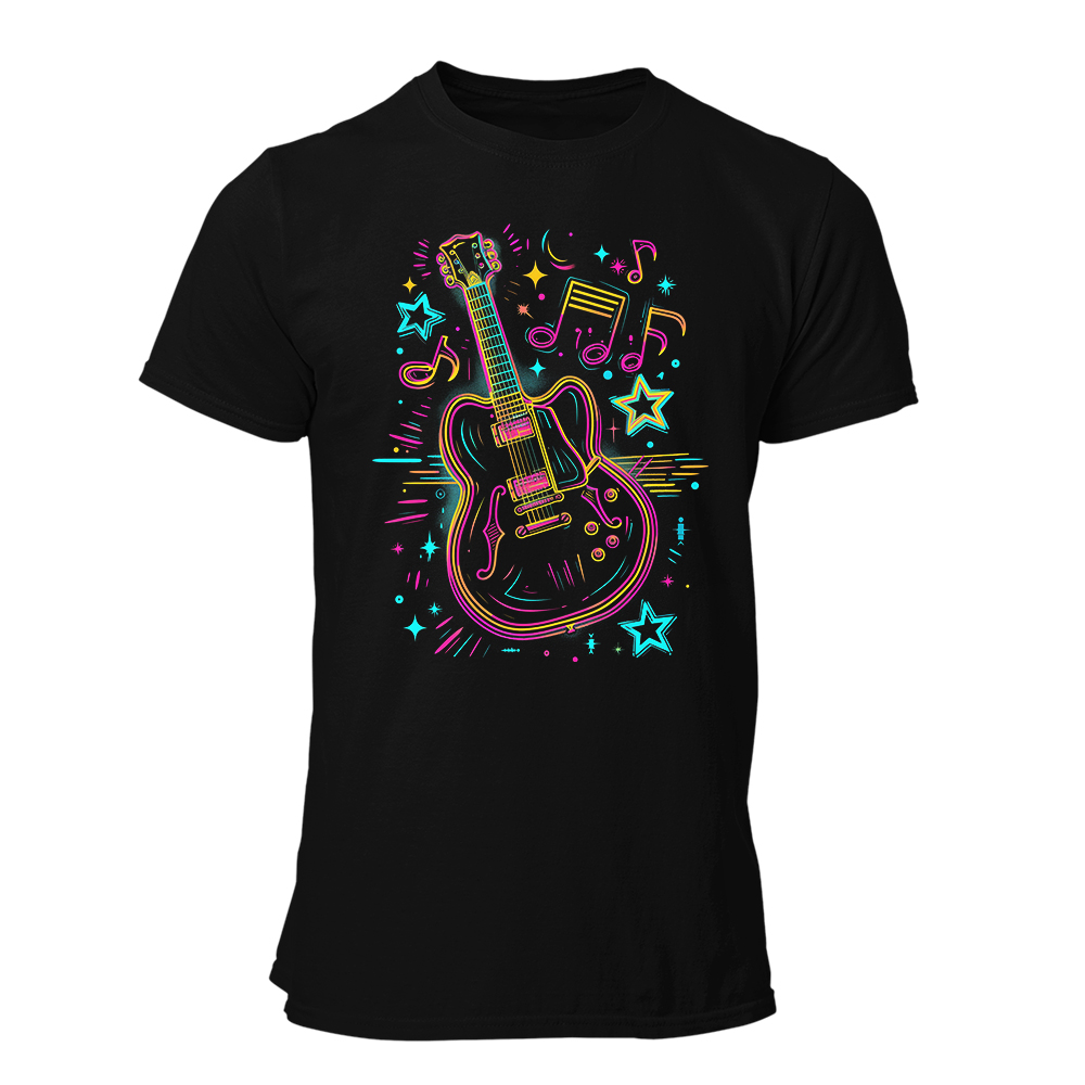 Camiseta Hombre Guitar - Electric Neon 90s