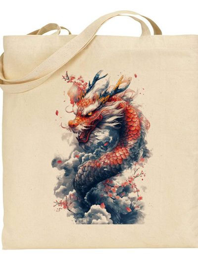 Bolsa de tela Tote bag Dragon - Japanese Art Clouds