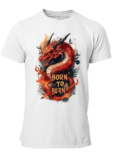 CAMISETA-HOMBRE-NUEVA-DRAGON-BORN TO BURN WH