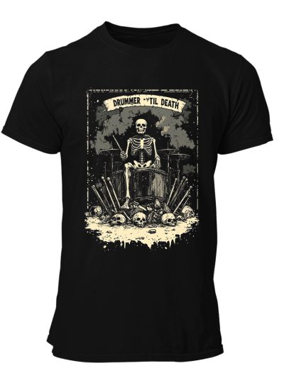 CAMISETA-HOMBRE-NUEVA-DRUMS-DRUMMER TIL DEATH
