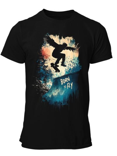 CAMISETA-HOMBRE-NUEVA-SKATE-BORN TO FLY EAGLE