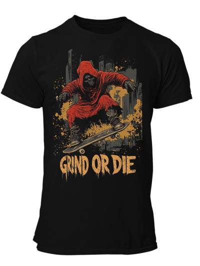 Camiseta Hombre Skater - Grind or die reaper