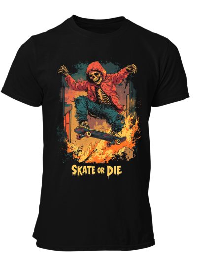 CAMISETA-HOMBRE-NUEVA-SKATE-OR DIE SKELLETON