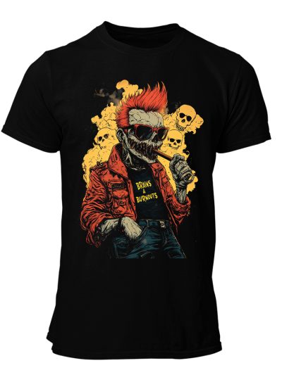 CAMISETA-HOMBRE-NUEVA-ZOMBIE-BRAINS AND BURNOUTS