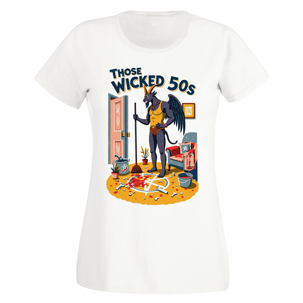 Camiseta Mujer Those wicked 50s - Baphomet cleaning house ritual