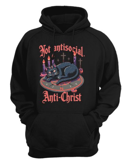 Sudadera con capucha Cat - Not antisocial, Anti-Christ