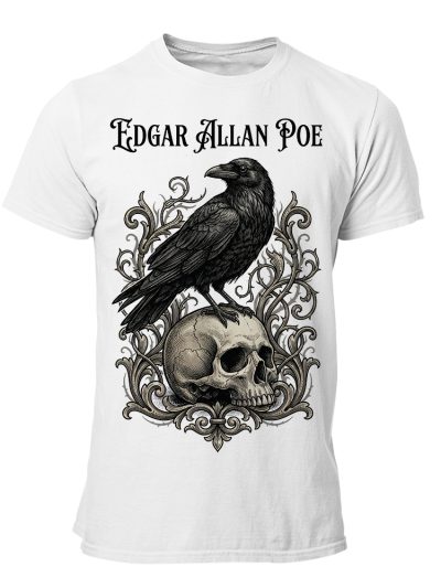 Camiseta Hombre Edgar Allan Poe - Raven & Skull
