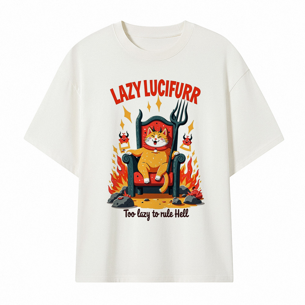 Camiseta Oversize Lazy Lucifurr - Too Lazy to Rule Hell