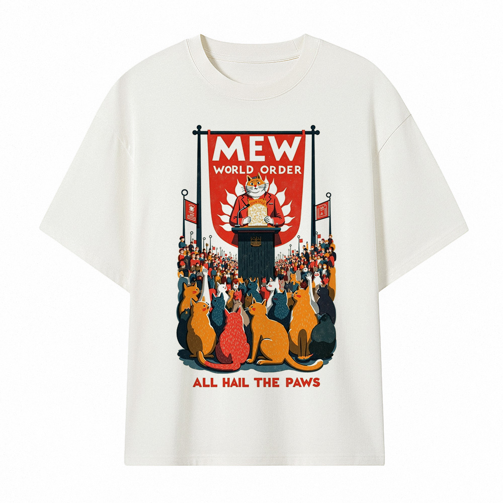 Camiseta Oversize Mew World Order - All Hail the Paws