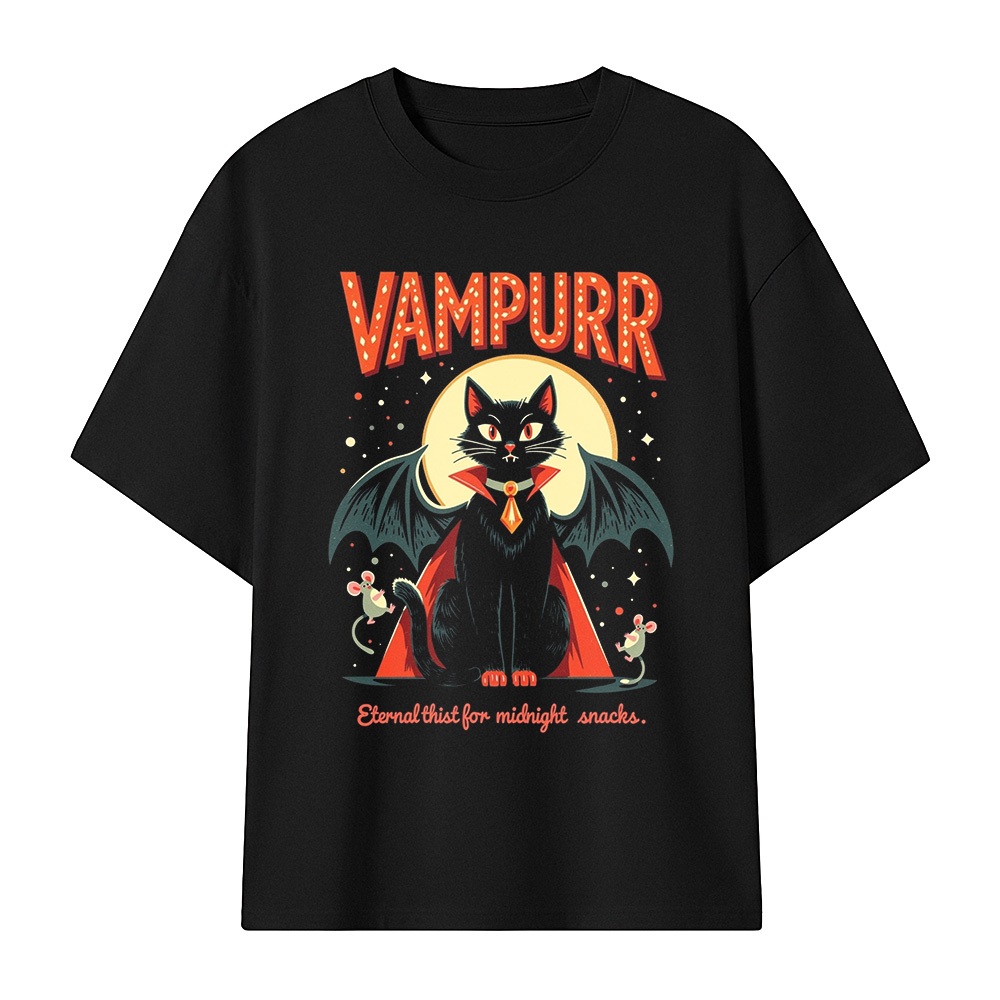 Camiseta Oversize Vampurr - Eternal Thirst for Midnight Snacks