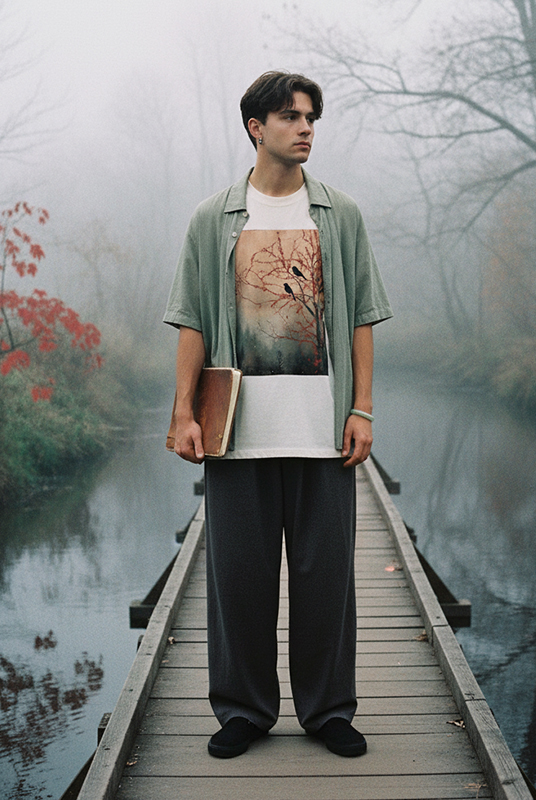 Camisetas oversize arte chino