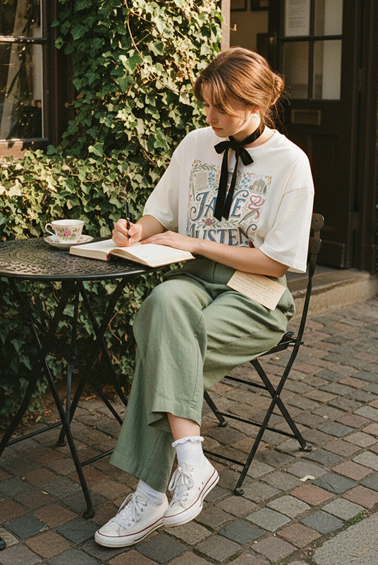 Camisetas oversize Jane Austen