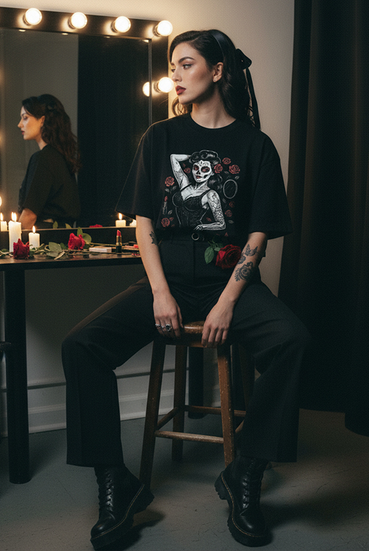 Camisetas oversize pin up 50s rockabilly