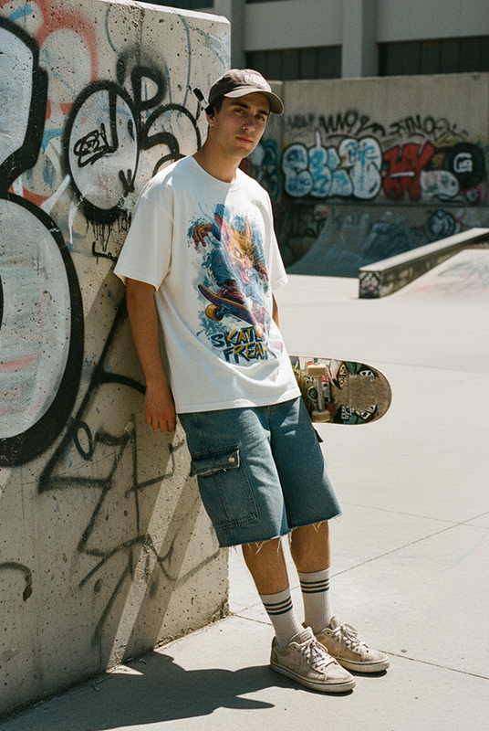 Camisetas oversize skate patines