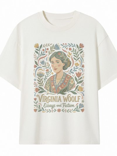 Camiseta Oversize Virginia Woolf - Essays and Fiction Portrait Folk