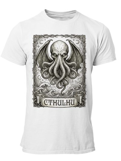 Camiseta Hombre Cthulhu - Fly Portrait Gothic Engraving Art