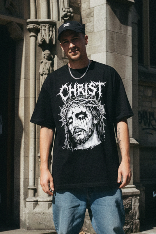 Camisetas oversize Everyone is black metal