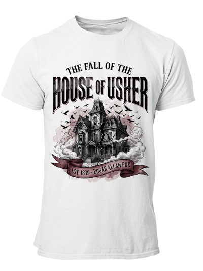 Camiseta Hombre Edgar Allan Poe - The fall of the House of Usher 1839 Wh