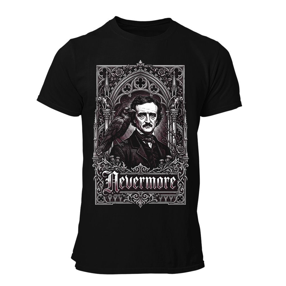 Camiseta Hombre Edgar Allan Poe - Gothic Nevermore