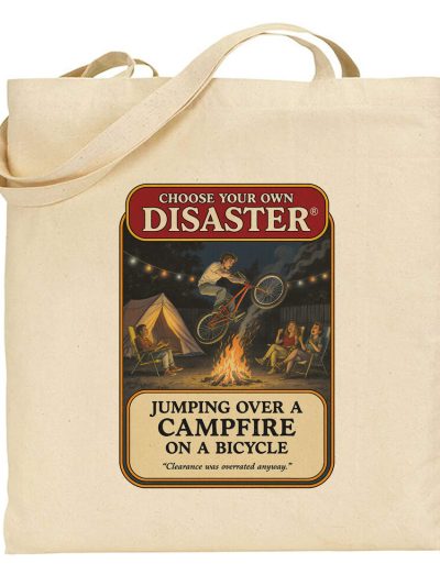 Bolsa de tela Disaster Jumping Campfire Bicycle