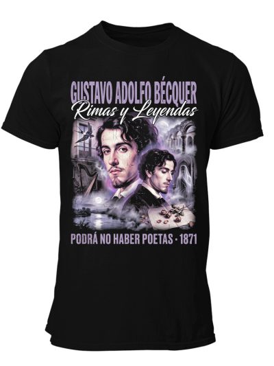 Camiseta hombre Becquer 90s Bootleg No Haber Poetas