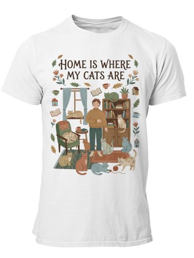 Camiseta hombre Cat Home Is Folk