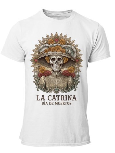 Camiseta hombre Catrina Dia De Muertos Gothic Colors