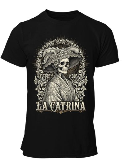 Camiseta hombre Catrina Gothic Engraving Art