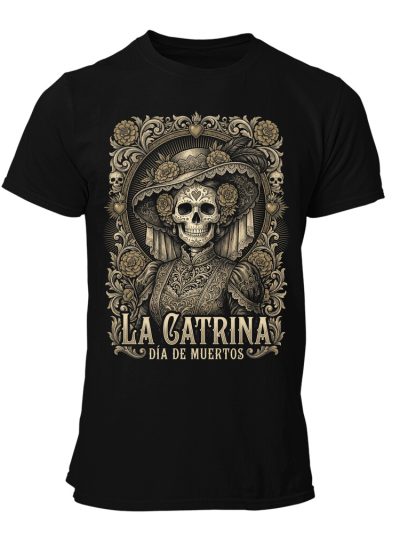 Camiseta hombre Catrina Gothic Engraving Dia De Muertos