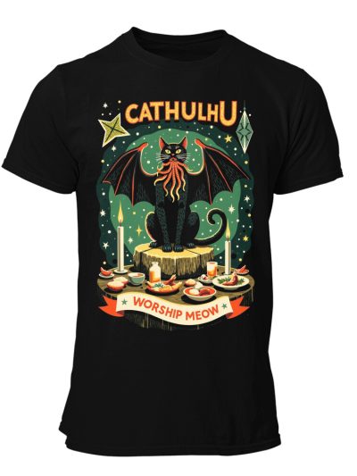 Camiseta hombre Cats Cathulhu Worship Meow