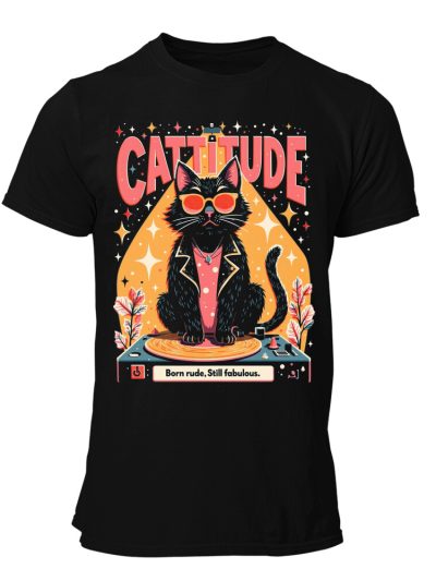 Camiseta hombre Cats Cattitude Born Rude