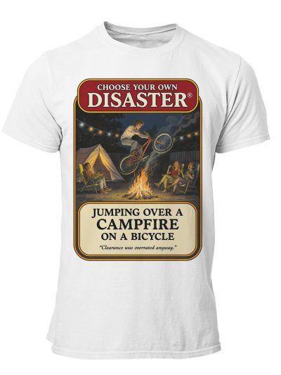 Camiseta hombre Disaster Jumping Campfire Bicycle