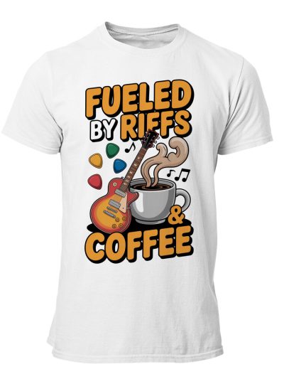Camiseta hombre Guitar Electric Fueled Riffs Coffee