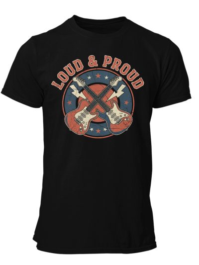 Camiseta hombre Guitar Electric Loud And Proud Vintage