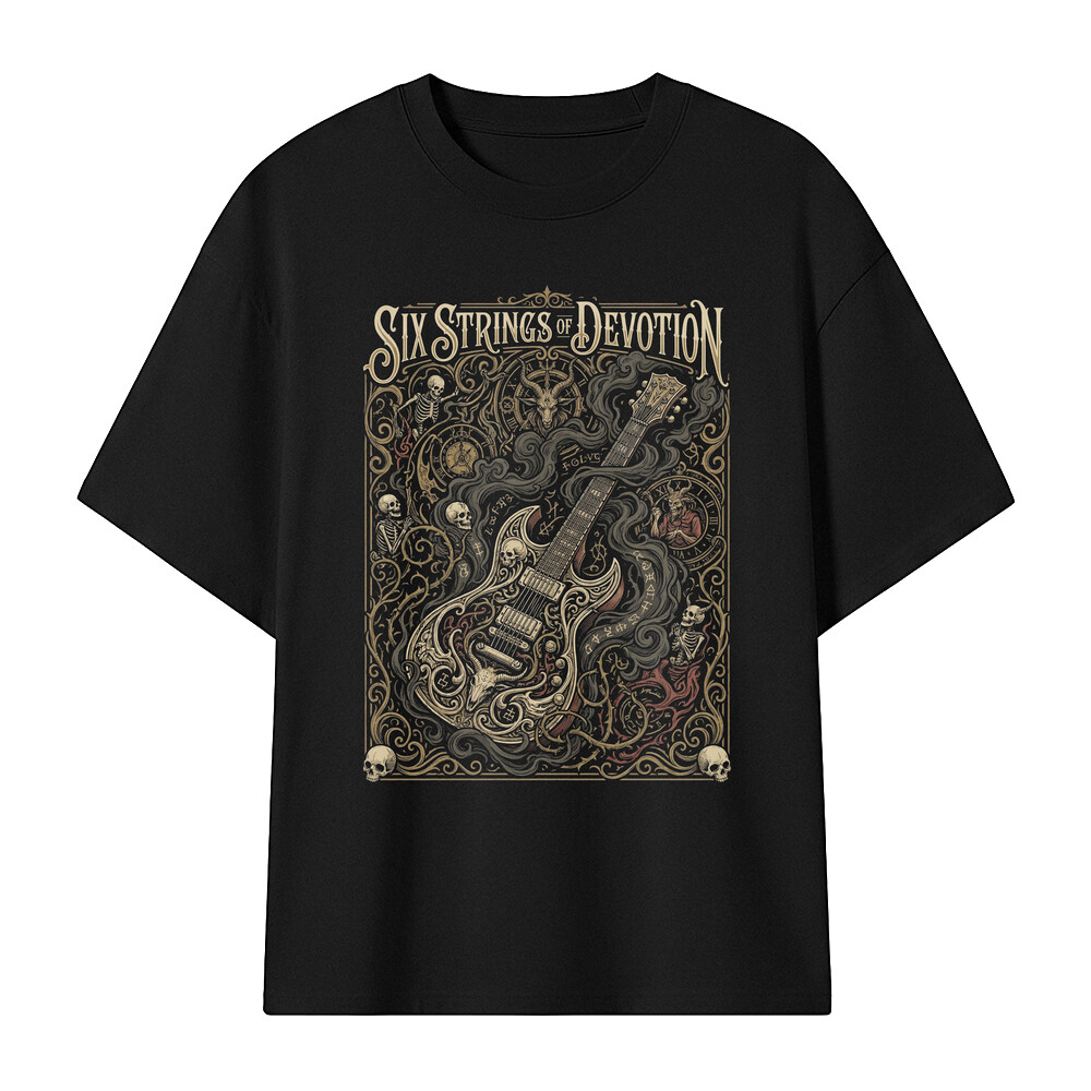 Camiseta oversize Guitar Electric Six Strings Devotion